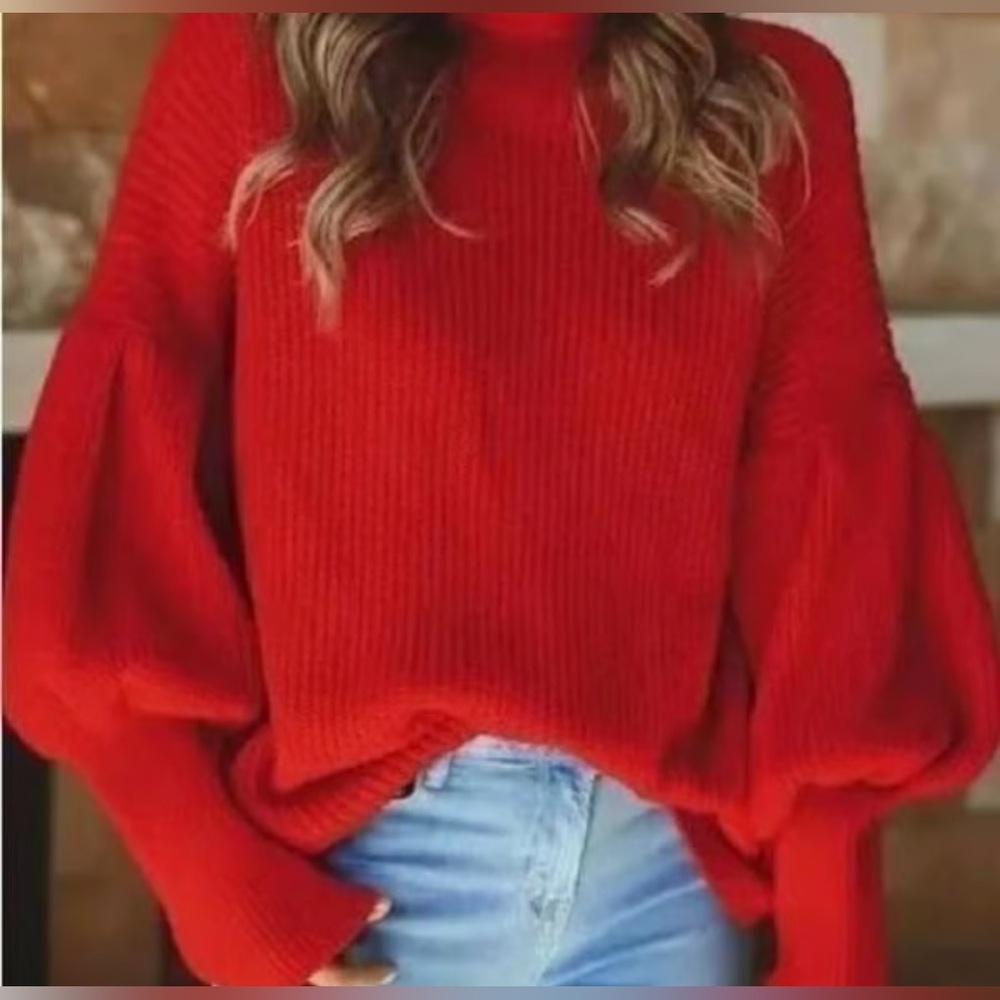 Elegant Scarlet Turtleneck Sweater